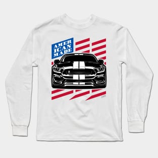 Mustang GT350 American Flag American Made Long Sleeve T-Shirt